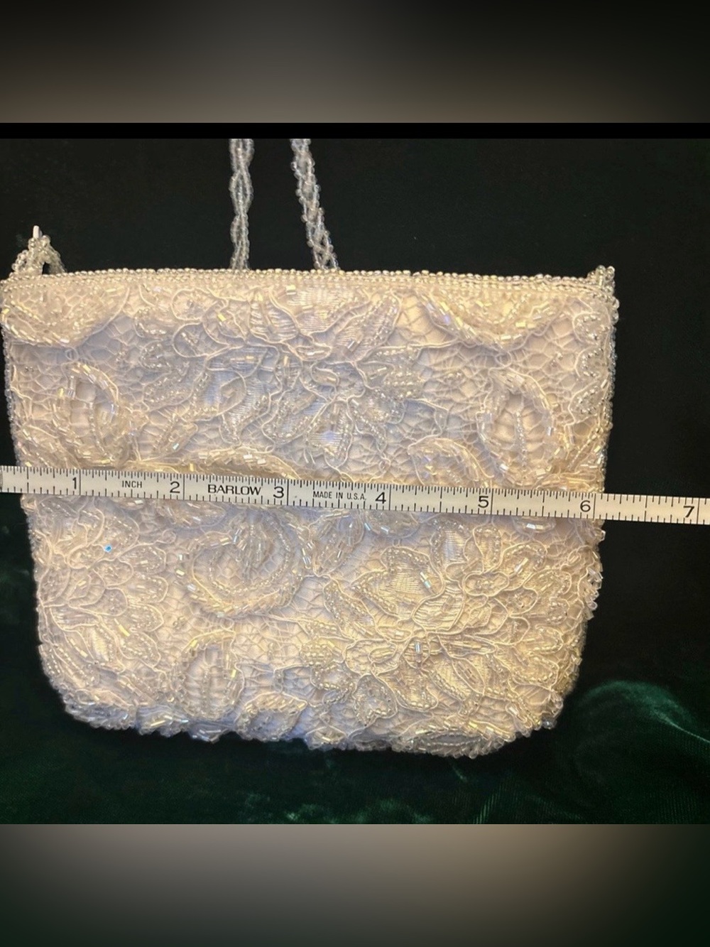 Vintage Beaded White Evening Bag